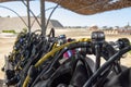 Scuba tanks racked and ready to go Royalty Free Stock Photo