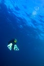 Scubadiver with air bubble Royalty Free Stock Photo