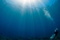 Scubadiver with bubbles Royalty Free Stock Photo