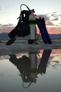 Scubba gear at sunset Royalty Free Stock Photo