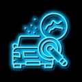 scuff mark and minor scratch buffing neon glow icon illustration