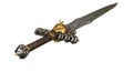 Scull medieval Sword on a white background. 3d illustration