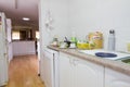 Messy corner of modern kitchen