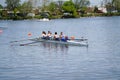 sculling on Cooper River in Camden County new jersey.