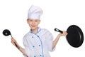 Scullion with kitchen utensils Royalty Free Stock Photo