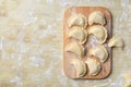 Sculpt pierogy and pelmeni concept. Royalty Free Stock Photo