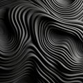 Sculpted Black And Grey Wavy Abstract Textured Background