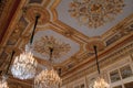 sculpted ceiling in an old mansion (hotel de la marine) in paris (france)