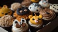 Sculpted Cupcakes, Cookies, and Ice Cream in Charming Animal Shapes. Generative AI