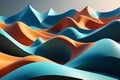 Sculpted 3D Abstract Landscape: Undulating Shapes, Interplay of Shadows and Highlights, Contrasting Colors