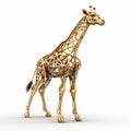 Sculpted Gold Giraffe: Algorithmic Artistry In 3d Model