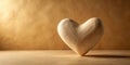 A sculpted heart rests gently on a neutral backdrop, casting a soft shadow a symbol of affection and warmth. Generative AI Royalty Free Stock Photo