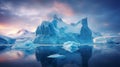 Sculpted Impressionism: Iceberg At Sunset With Ice Floes