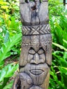 Sculpted Melanesian tiki totem in the Ile des Pins (Isle of Pines)