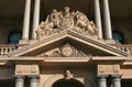 Sculpted and ornate entry portal pediment on historic Custom House, Circular Quay, Sydney CBD, NSW, Australia