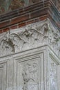 sculpted pilaster in a church (sant\'eustorgio) in milano (italy)