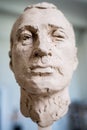 Sculpted sculpture of a male head, bust. Vertical frame Royalty Free Stock Photo