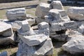 Sculpted Stones Acropolis Pergamum Bergama Izmir Turkey