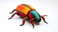 Colorful Knitted Beetle Toy: Contemporary Animal Sculpture Royalty Free Stock Photo