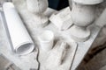 Sculptor`s working place Royalty Free Stock Photo