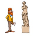 Sculptor statue Venus de Milo parody Royalty Free Stock Photo