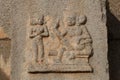 Sculptural Bas-relief, Shree Vijaya Vitthala or Vittala Temple. Hampi, near Hospete, Karnataka, India