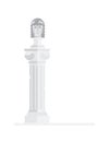 Sculptural bust of the Greek god. Flat illustration of the Greek king on the column. Vector illustration. Icon of a Roman emperor