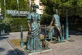 Sculptural composition dedicated to the play by Chekhov Lady with a Dog in Yalta