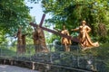 The sculptural composition of the episode of the ascent of Jesus Christ to Calvary, the Sanctuary of Our Lady of Lourdes