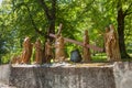 The sculptural composition of the episode of the ascent of Jesus Christ to Calvary, the Sanctuary of Our Lady of Lourdes