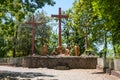 The sculptural composition of the episode - the descent from the cross of Jesus Christ, the Sanctuary of Our Lady of Lourdes Royalty Free Stock Photo