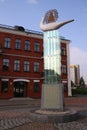 The sculptural composition in honor of the appearance icon of Our Lady Mothers on the Svisloch River in Minsk