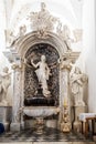 sculptural composition in one of the arches in the church of Croatia. travel Royalty Free Stock Photo