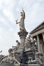 The sculptural composition of Pallas Athena fountain at the Austrian Parliament building Royalty Free Stock Photo