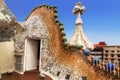 Sculptural composition on the roof of Casa Batllo, Barcelona Royalty Free Stock Photo