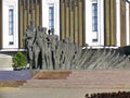 Sculptural composition -Tragedy of Peoples- against building of Museum Great Patriotic war
