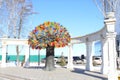 The sculptural composition `Tree of happiness`. Tyumen. Russian Siberia. Royalty Free Stock Photo