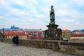 Sculptural compositions of Charles Bridge, Prague, Czech Republic. Saint Jan of Nepomuk 1683