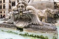 Sculptural detail in the Piazza del Pantheon, in Rome, Italy Royalty Free Stock Photo