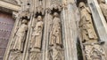 Sculptural detail door of the apostles of the cathedral of Valencia