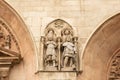 Sculptural detail of the gothic cathedral of Burgos. Spain