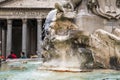 Sculptural detail in the Piazza del Pantheon, in Rome, Italy