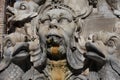Sculptural details in the Piazza del Pantheon, in Rome, Italy