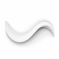 Sculptural Expression: A Glossy White Paper Wavy Image With Eastern Brushwork Royalty Free Stock Photo