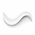 Sculptural Expression: A Glossy White Paper Wavy Image With Eastern Brushwork