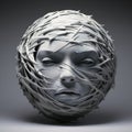 Sculptural Expression Woman Wrapped In Thorns - 3d Render