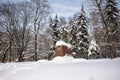 The monument of the famous Indian political and spiritual leader Mahatma Gandhi in Moscow, Russia.