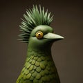Sculptural Green Bird With Spikes: A Vibrant Homage To Bill Gekas And Catherine Nolin