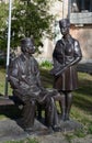 Sculptural group `Doctor and Nurse` in the city hospital in Volgodonsk.