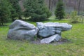 Sculptural group of stone idols kissing